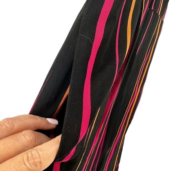 Diane Von Furstenberg Jumpsuit Size 6 Striped Sleeveless Ankle Wide Leg V Neck - Picture 4 of 9